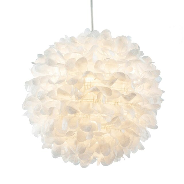 Rackhams Chic Designer 30cm Pendant Light Shade with White Fabric Folded Petals - image 1