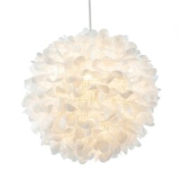 Rackhams Chic Designer 30cm Pendant Light Shade with White Fabric Folded Petals - thumbnail 1