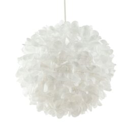 Rackhams Chic Designer 30cm Pendant Light Shade with White Fabric Folded Petals - thumbnail 2