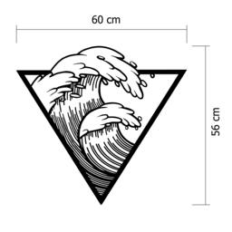 Rackhams Modern Metal Wall Art Sea Theme Home Ornament Decorative Minimalist Design Hanging Wall Sculpture, Black - Metal - Black - thumbnail 3