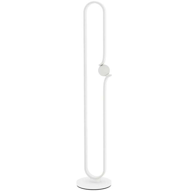 Rackhams LED Floor Lamp, Dimmable Floor Standing Lamp with Glass Night Light, Foot Switch for Living Room, Bedroom, Office, White