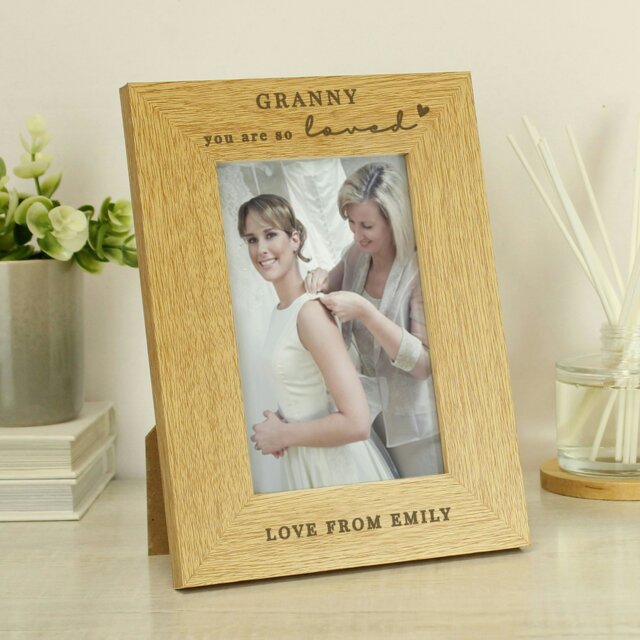 Rackhams Personalised You Are So Loved 6x4 Oak Finish Photo Frame - image 1