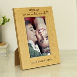 Rackhams Personalised You Are So Loved 6x4 Oak Finish Photo Frame - thumbnail 2