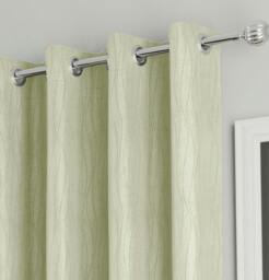 "Rackhams Green Thermal Energy Saving Eyelet Curtain With Wave Pattern - Ideal For Living Room & Bedroom - 66"" (168cm) Width x 54"" (137cm) Drop" - thumbnail 2