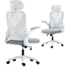 Rackhams Ergonomic Office Chair, Computer Chair with Foldable Backrest, Grey - thumbnail 2