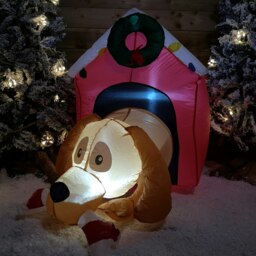 Rackhams 1.2m Inflatable Light Up LED Indoor Outdoor Dog House Christmas Decoration - thumbnail 2