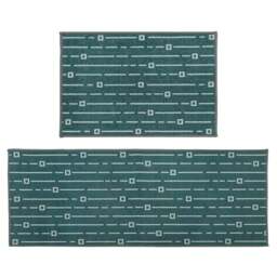 Rackhams Savio Machine Washable Doormat and Runner, Teal - thumbnail 1