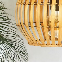 Rackhams Bambo Wicker Scandi Ceiling Light Pendant Shade Natural Brown - thumbnail 4