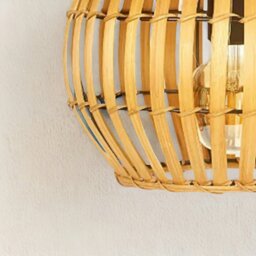Rackhams Bambo Wicker Scandi Ceiling Light Pendant Shade Natural Brown - thumbnail 3