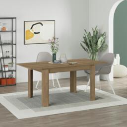 Rackhams Tolmen Dining Table Rectangular Extendable Table for 4 Seater Contemporary Kitchen Table 120cm Dining Room DarkOak Effect - Dark Oak - thumbnail 5