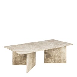 Rackhams Vega Rectangular Coffee Table with Brown Marble Top 140cm - 1 - Latte Brown Marble - Brown - thumbnail 1