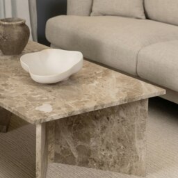 Rackhams Vega Rectangular Coffee Table with Brown Marble Top 140cm - 1 - Latte Brown Marble - Brown - thumbnail 4