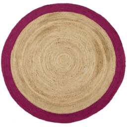 Rackhams Bordered Raspberry Jute Rug - Ø 150 cm