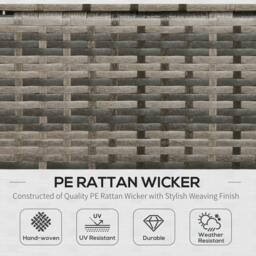 Rackhams 8 Seater Patio wicker Sofa Set ,Outdoor Couch with Table & Cushions, Grey - thumbnail 3
