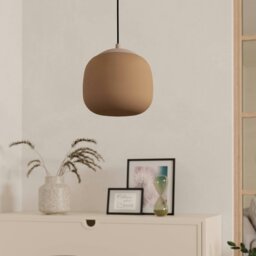 Rackhams Cominio Two Toned Satin Glass Single Pendant Light - Taupe - Steel - Pendant Light