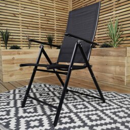 Rackhams Outdoor 4 Person Rectangular Glass Top Garden Patio Dining Table Chairs Set - Outdoor Furniture Sets - thumbnail 6