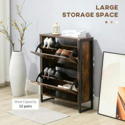 Rackhams 12-Shoe, Two-Door Storage Cabinet - Wood-Effect - thumbnail 4
