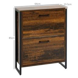 Rackhams 12-Shoe, Two-Door Storage Cabinet - Wood-Effect - thumbnail 3
