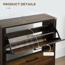 Rackhams 12-Shoe, Two-Door Storage Cabinet - Wood-Effect - thumbnail 5