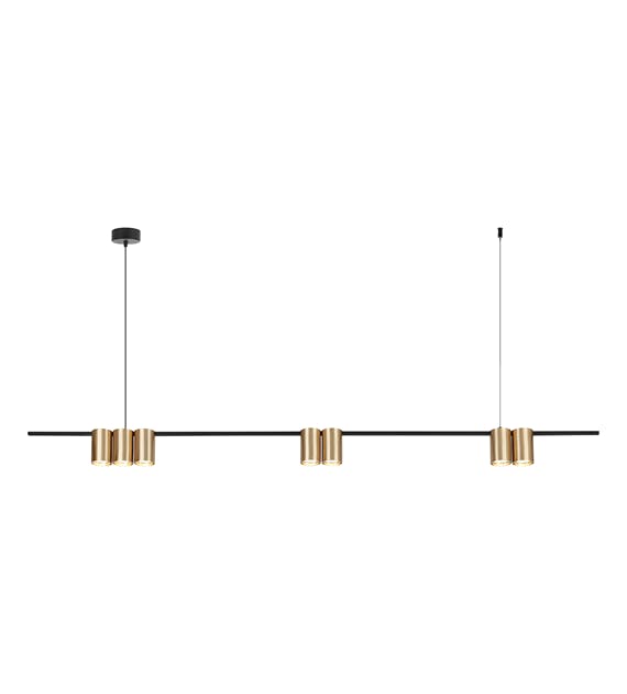Rackhams Pendant Light (Strip) Genesis Black Gold 7xGU10