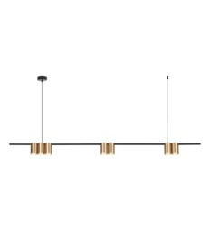 Rackhams Pendant Light (Strip) Genesis Black Gold 7xGU10