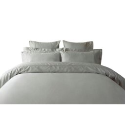 Rackhams Egyptian Cotton Duvet Cover - Platinum - Single - Platinum - 100% Egyptian Cotton - thumbnail 2