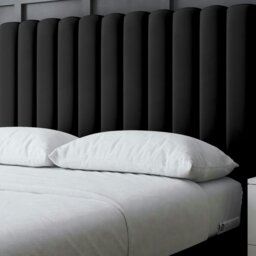 Rackhams Evangeline Divan Bed with Upholstered Headboard - Black - Super King / 6ft - thumbnail 4