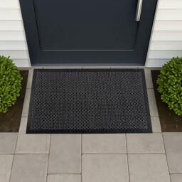 Rackhams Mesh Dirt Trapper Door Mat – Non-Slip Vinyl Indoor/Outdoor Scraper Entrance Mat – Metallic Black & White – Multiple Sizes - 40 x 60cm - thumbnail 5