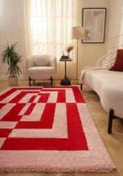 Rackhams Joli Geometric Red & Pink Rug - 160X230 cm - thumbnail 2
