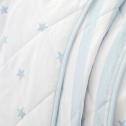 Rackhams Mini Star & Stripes Cotton Reversible Bedspread Blue - 200 x 200 cm - Blue - thumbnail 3