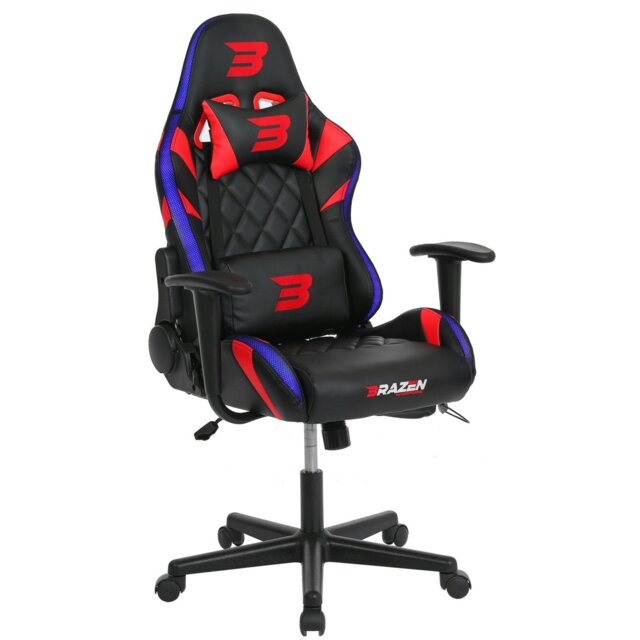 Rackhams Vision Esports Elite Junior PC Gaming Chair with RGB - Red - PU - image 1