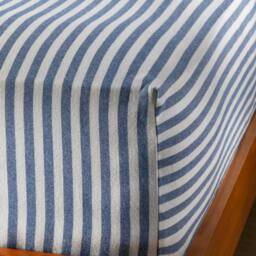 Rackhams Mediterranean Blue Herringbone Stripe Cotton Duvet Sets - Double - thumbnail 5