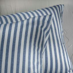 Rackhams Mediterranean Blue Herringbone Stripe Cotton Duvet Sets - Double - thumbnail 2