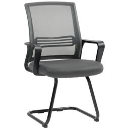 Rackhams Padded Meeting Office Chair with Sled Base, No Wheels, Dark Grey - thumbnail 2