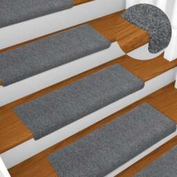 Rackhams Stair Mats 5 pcs Light Grey 65x21x4 cm Needle Punch - thumbnail 1