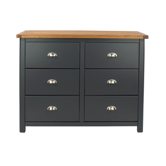 Rackhams Dunkeld 3 + 3 Wide Chest of Drawers - midnight blue - image 1