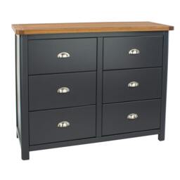 Rackhams Dunkeld 3 + 3 Wide Chest of Drawers - midnight blue - thumbnail 5