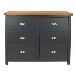 Rackhams Dunkeld 3 + 3 Wide Chest of Drawers - midnight blue - thumbnail 4