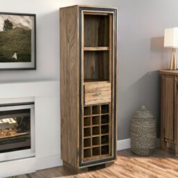 Rackhams Tanishia Sheesham Wine Bookcase - Wood - 1 - 50CM X 40CM X 175CM  (LXDXH) - thumbnail 4