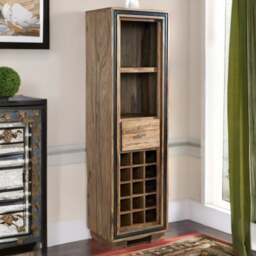 Rackhams Tanishia Sheesham Wine Bookcase - Wood - 1 - 50CM X 40CM X 175CM  (LXDXH)