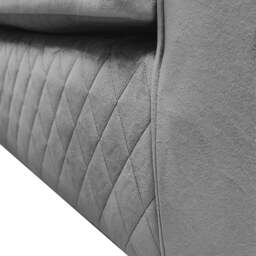 Rackhams Victoria Plush Velvet 3 Seater Sofa - Grey - thumbnail 6