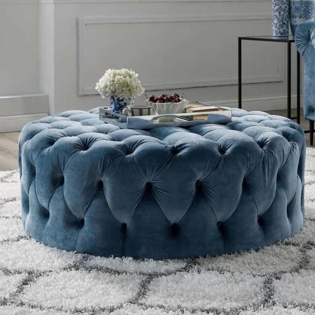 Rackhams Napoleon Pouffe, Velvet - 90CM - Other ( Contact Us ) - image 1