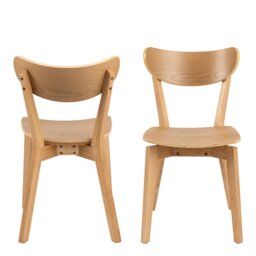 Rackhams Roxby Dining Chairs in Oak Set of 2 - 1 - thumbnail 2