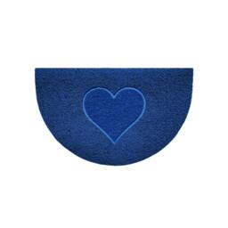 Rackhams Heart Embossed Halfmoon Indoor/Sheltered Outdoor Spaghetti Doormat - Black - thumbnail 4