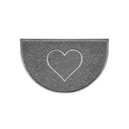 Rackhams Heart Embossed Halfmoon Indoor/Sheltered Outdoor Spaghetti Doormat - Black - thumbnail 2