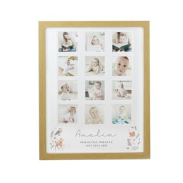 Rackhams Personalised Woodland Animal Oak Multi Photo Frame - thumbnail 1
