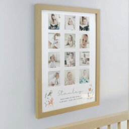Rackhams Personalised Woodland Animal Oak Multi Photo Frame - thumbnail 4