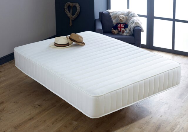 Rackhams Grey Collection Straight Line Mattress - Memory Fibre & Open Coil Spring Support - White - 1 - European Single Mattress (90cm x 200cm) - image 1