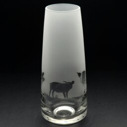 Rackhams Pig Glass Bud Vase - Hand Etched/Engraved Gift