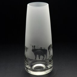 Rackhams Pig Glass Bud Vase - Hand Etched/Engraved Gift - thumbnail 2